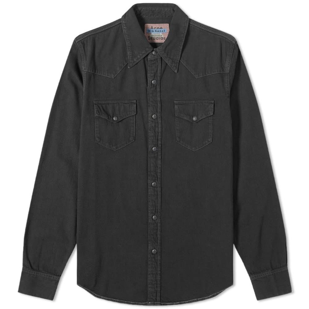 Acne Studios Acne Studios Black Overdyed Western Shirt Size US M / EU 48-50 / 2 - 2 Thumbnail