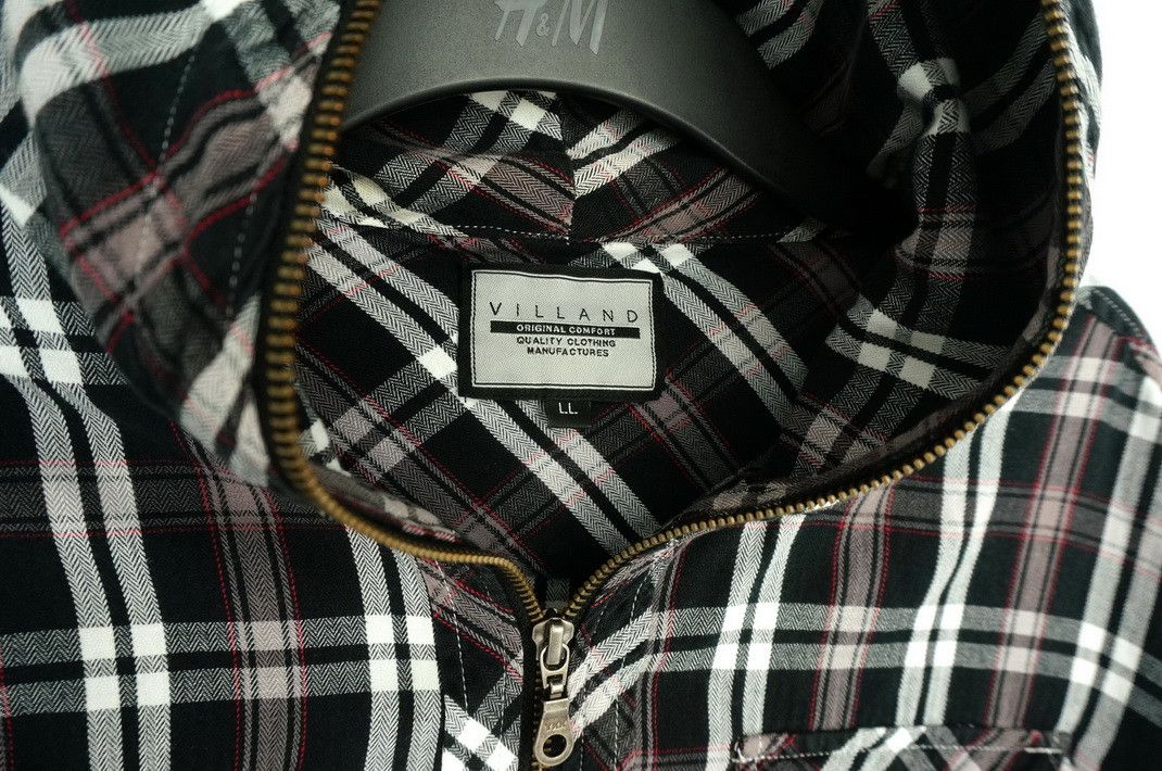 Japanese Brand VILLAND Full Zipper Hoodie Tartan T-Shirt Size US M / EU 48-50 / 2 - 4 Thumbnail