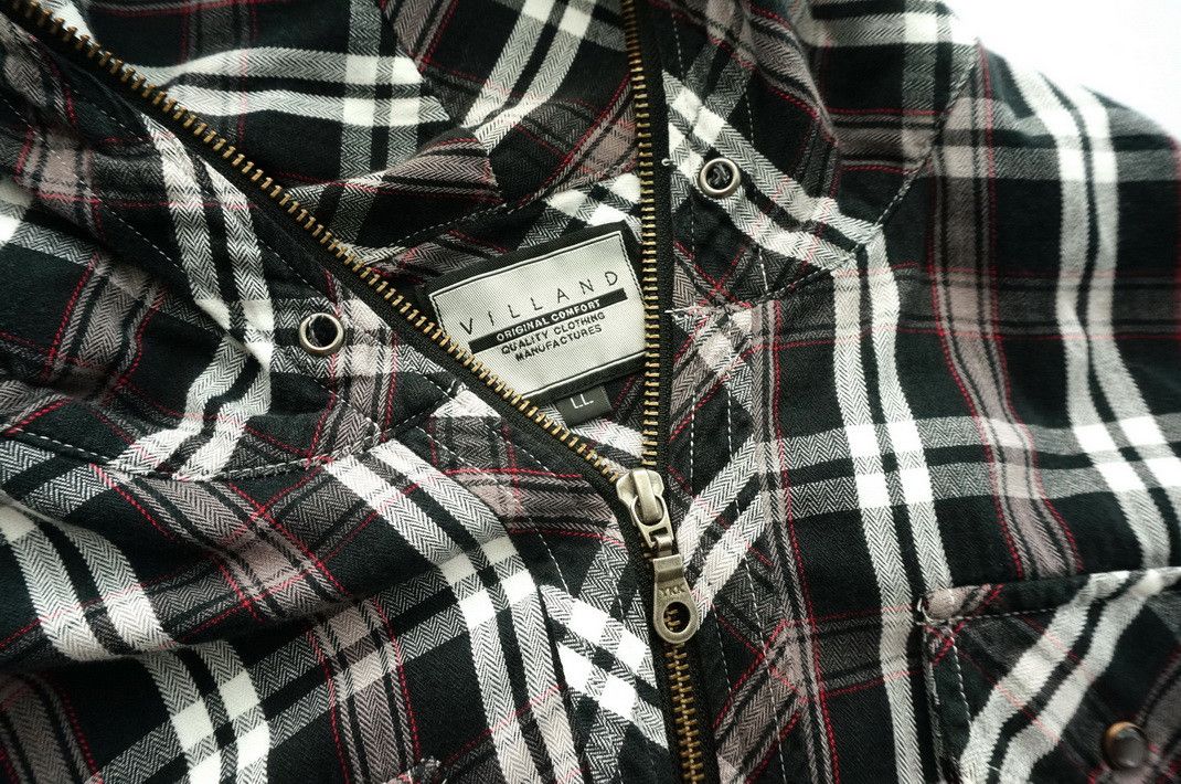 Japanese Brand VILLAND Full Zipper Hoodie Tartan T-Shirt Size US M / EU 48-50 / 2 - 10 Thumbnail