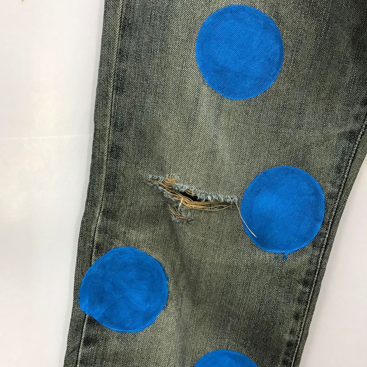 Edwin 🔥Vintage Edwin Art design Paints Denim Jeans Made in Japan Size US 31 - 3 Thumbnail