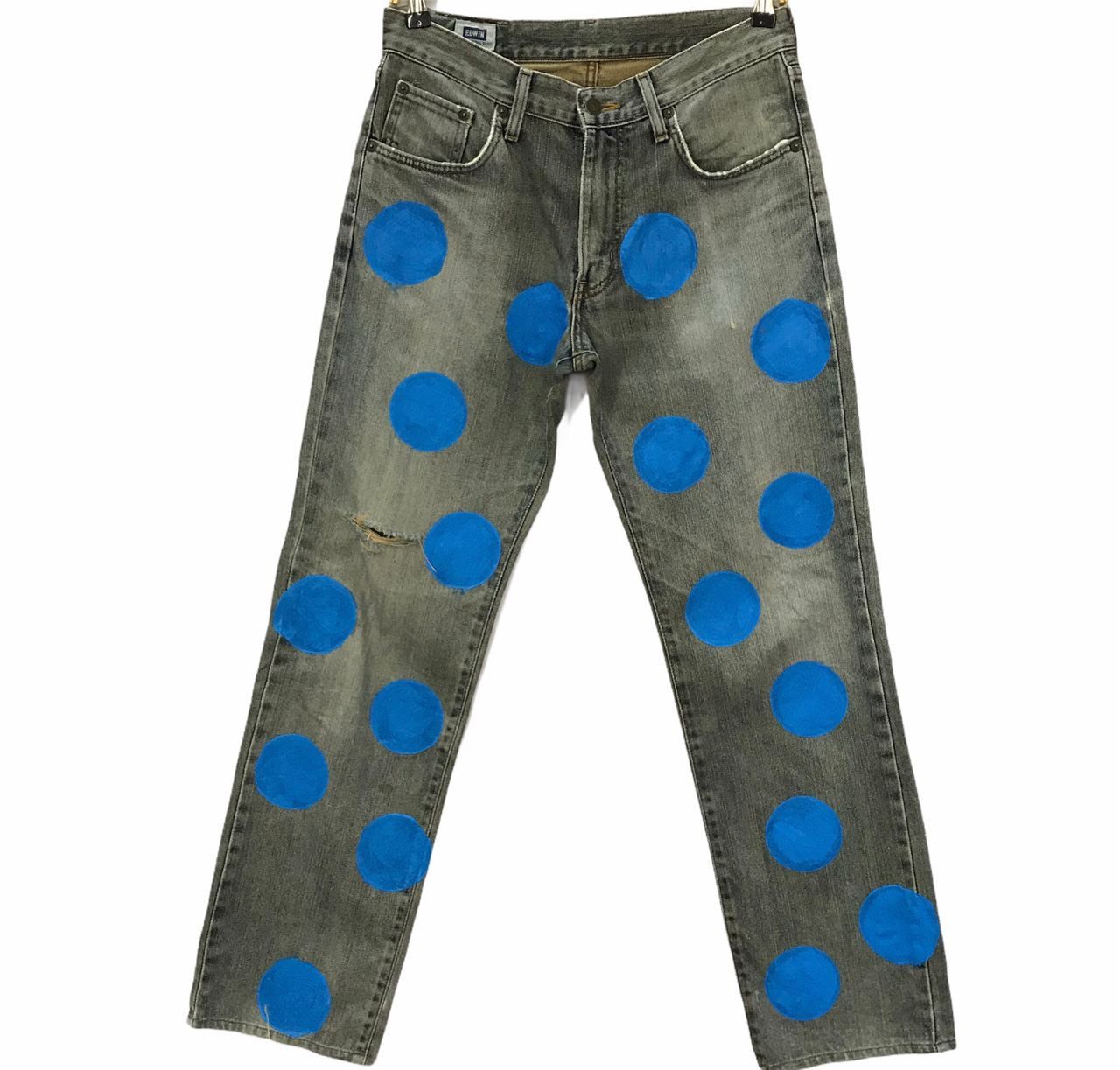 Edwin 🔥Vintage Edwin Art design Paints Denim Jeans Made in Japan Size US 31 - 1 Thumbnail