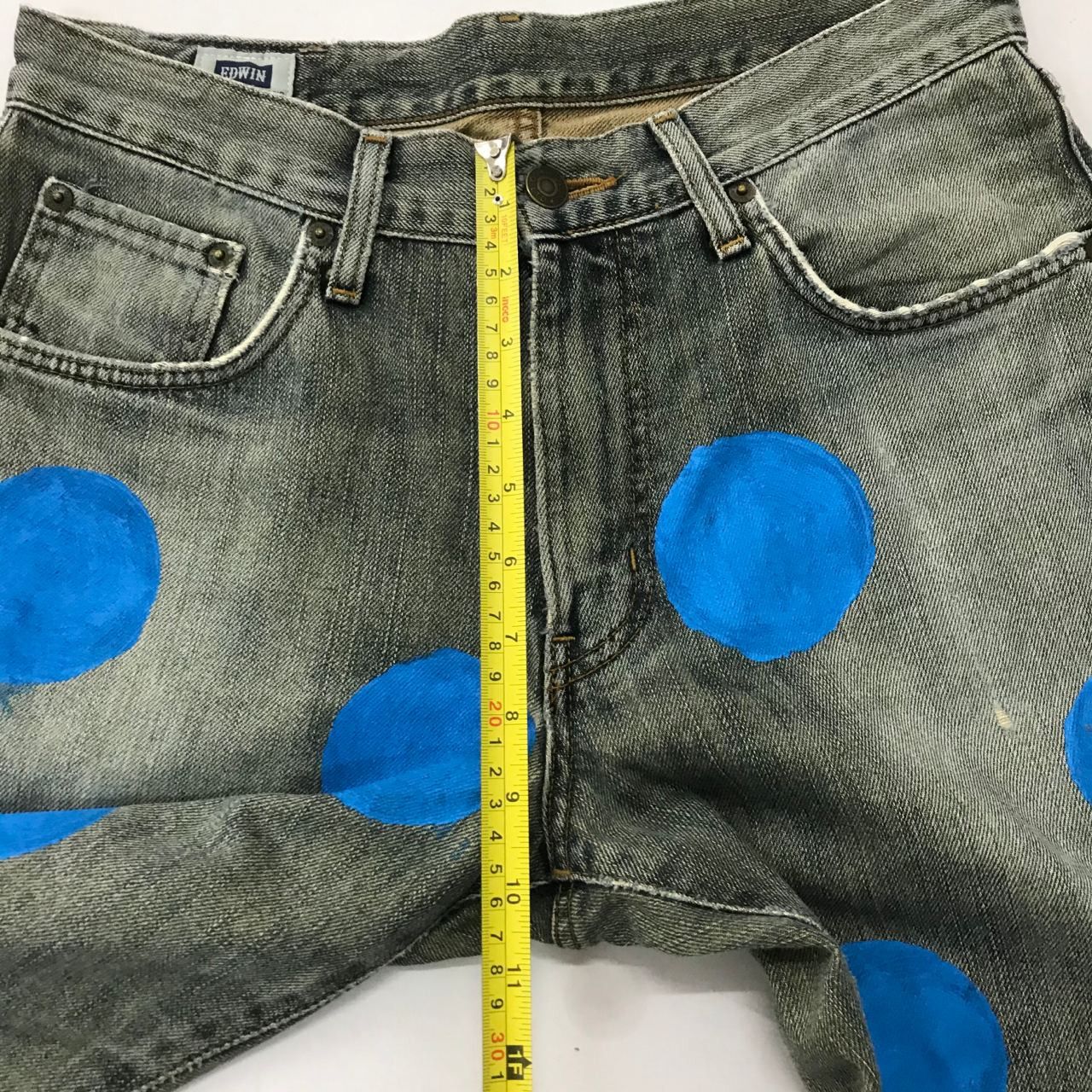 Edwin 🔥Vintage Edwin Art design Paints Denim Jeans Made in Japan Size US 31 - 9 Thumbnail