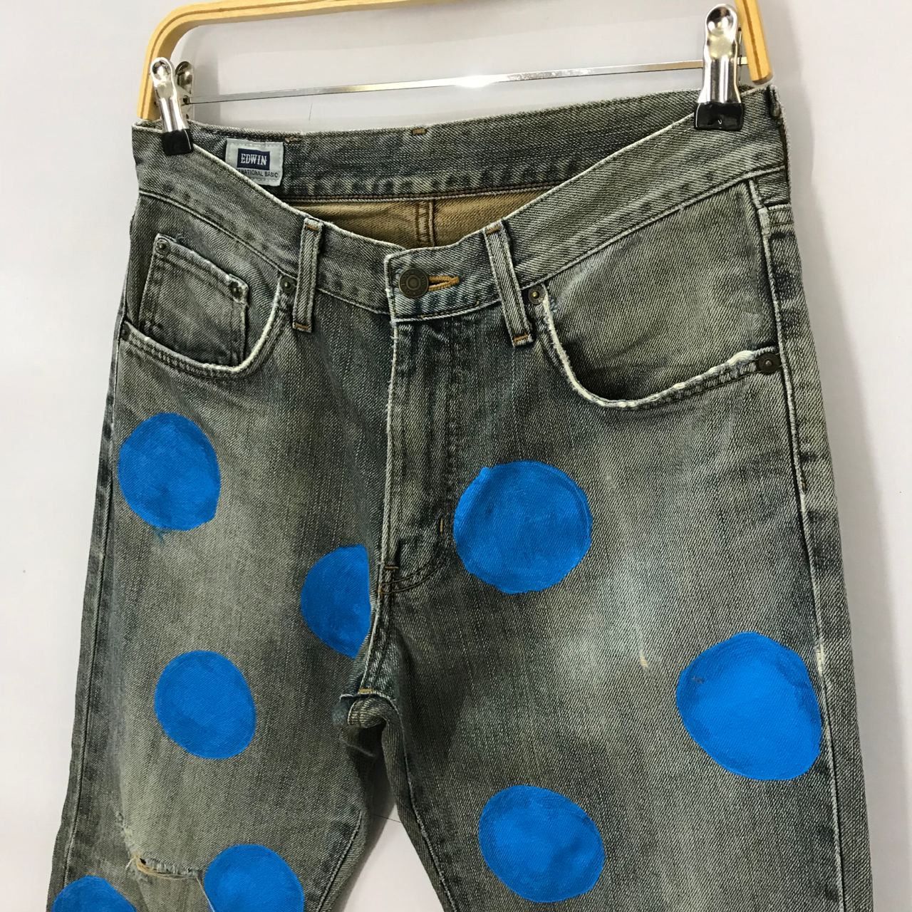Edwin 🔥Vintage Edwin Art design Paints Denim Jeans Made in Japan Size US 31 - 4 Thumbnail