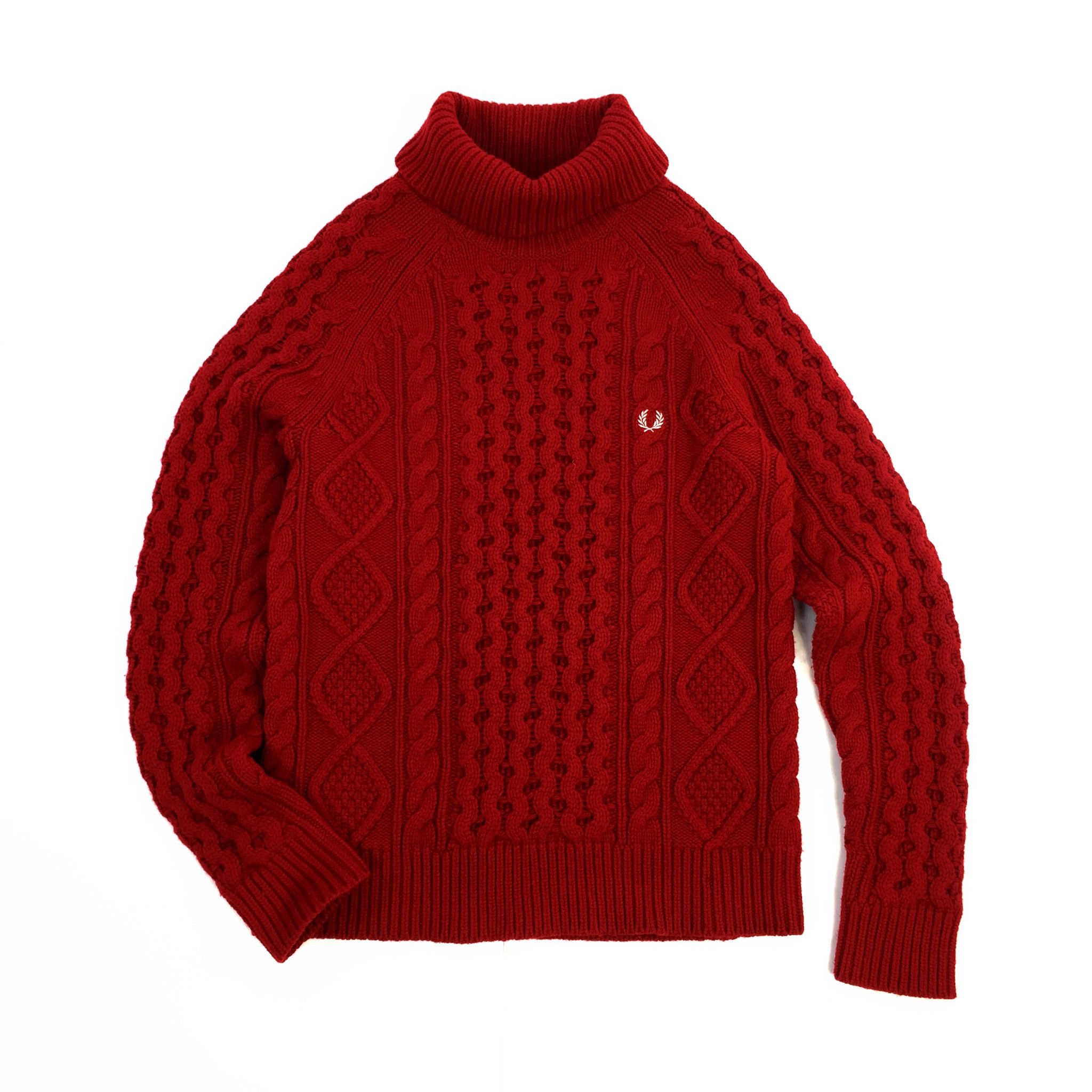 Fred Perry Fred Perry Classic Aran Roll Neck Knit pattern Sweater | Grailed