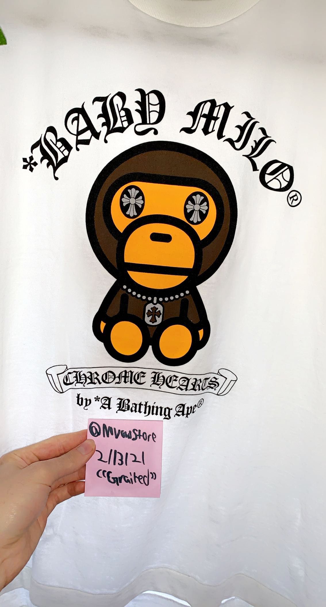 2009 Bape x Chrome Hearts Baby Milo Tee Size Small (Free