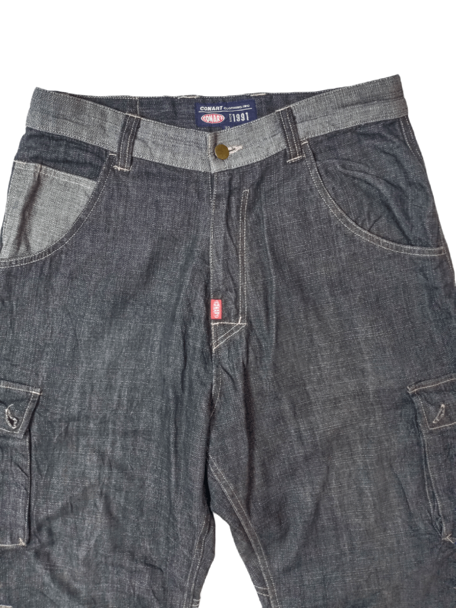 Japanese Brand Vintage ConArt Baggy Rapper Hiphop Denim Tactical CargoPant Size US 32 / EU 48 - 8 Thumbnail