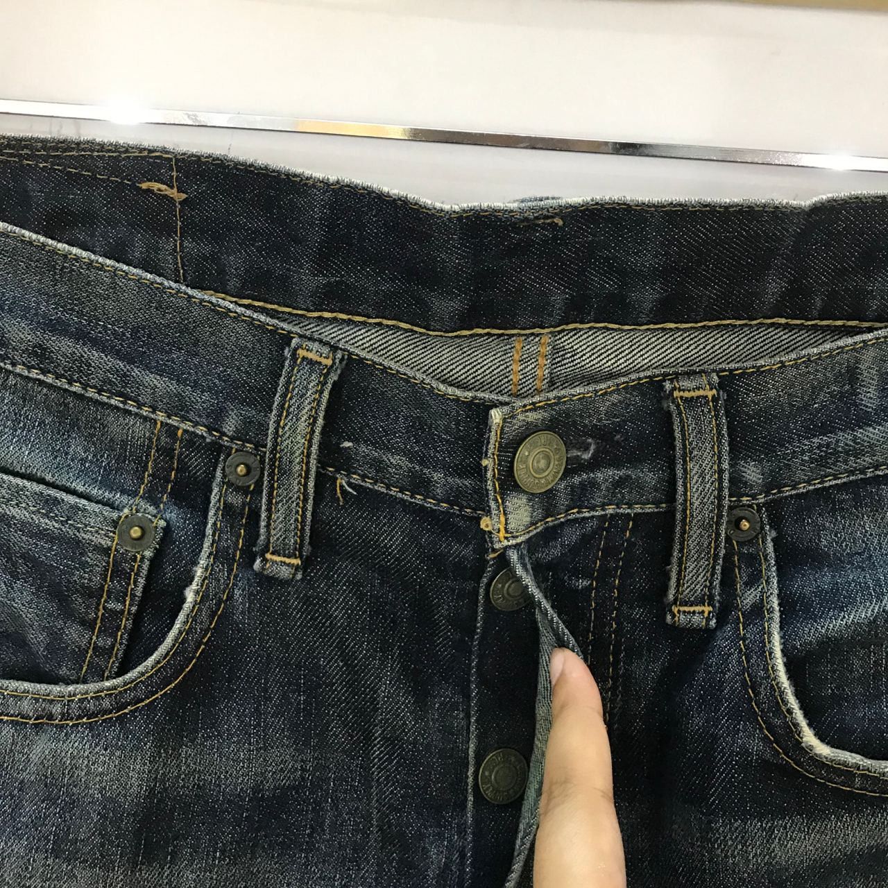 Polo Ralph Lauren 🔥 Vintage Ralph Lauren Art Paint Design Denim Jeans Size US 34 / EU 50 - 5 Thumbnail