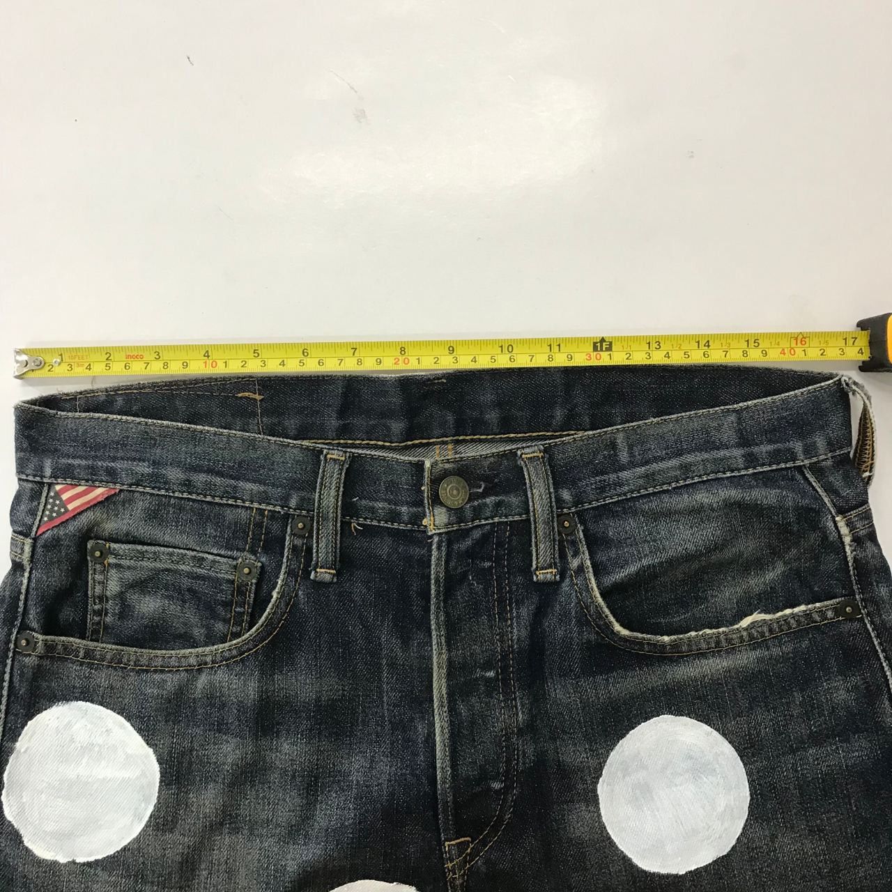 Polo Ralph Lauren 🔥 Vintage Ralph Lauren Art Paint Design Denim Jeans Size US 34 / EU 50 - 7 Thumbnail