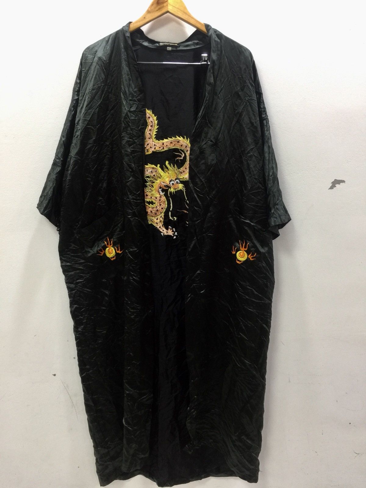 vintage kimono yakuza dragon big logo saiz M