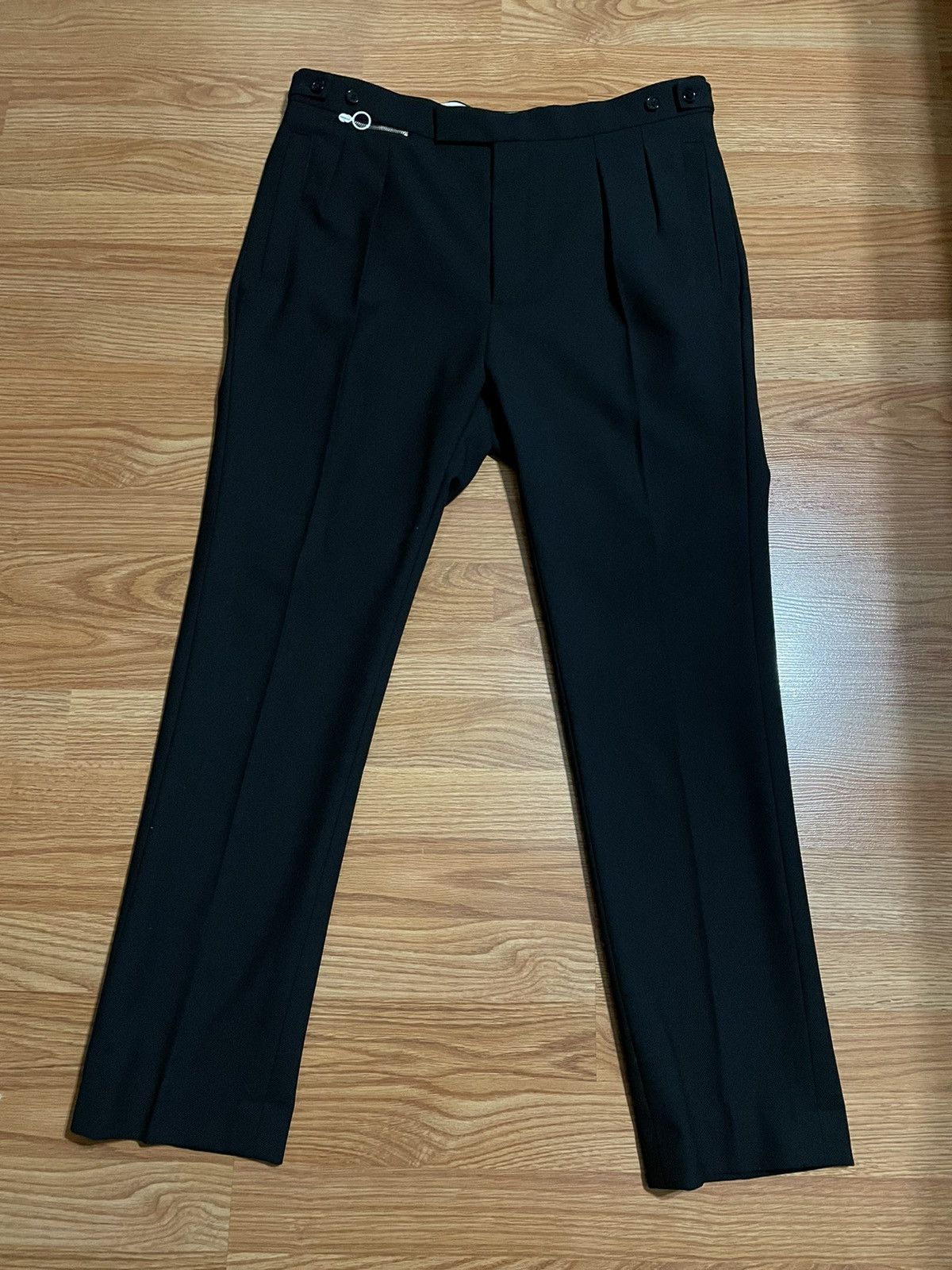 image of Raf Simons Black Wool Tapered Leg Raf Trousers, Men's (Size 32)
