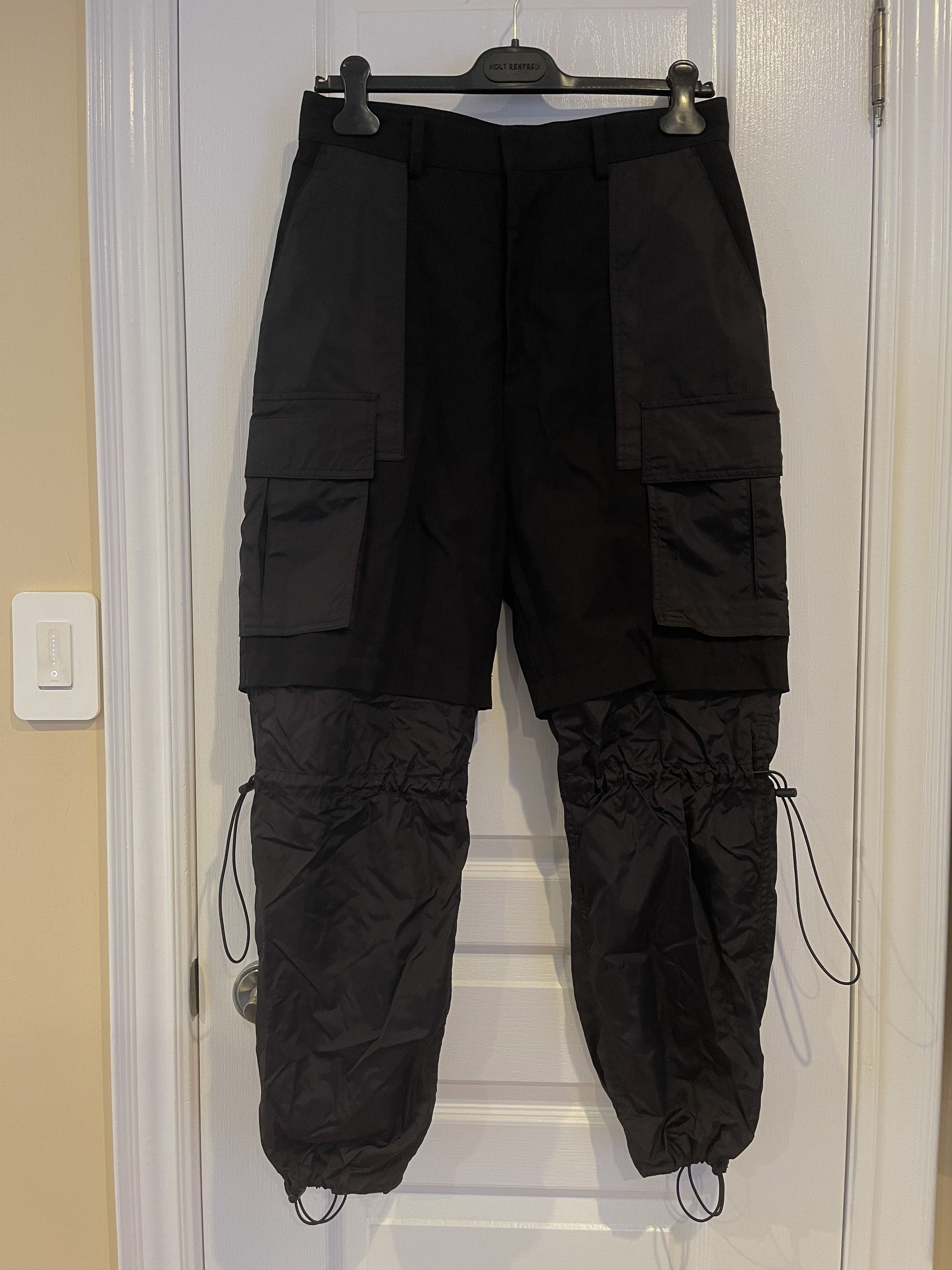 Juun.J Juun.J Black Drawstring Cargo Trousers Size US 28 / EU 44 - 2 Thumbnail