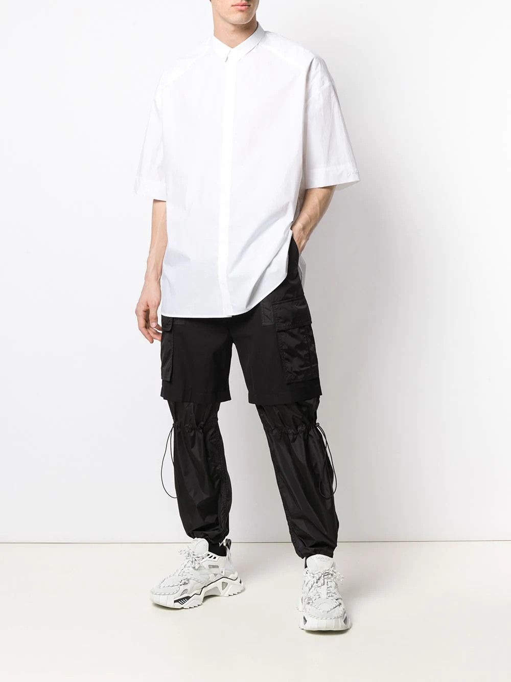 Juun.J Juun.J Black Drawstring Cargo Trousers Size US 28 / EU 44 - 1 Thumbnail