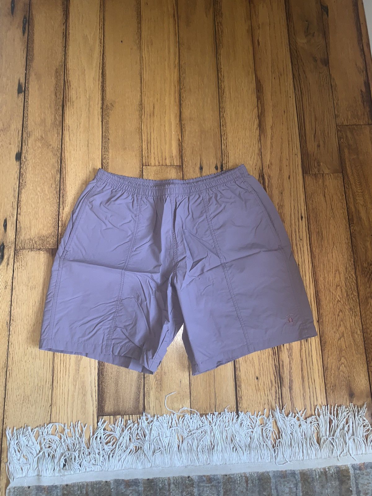 DEATHWORLD Eggplant Nylon Track Warmup Shorts
