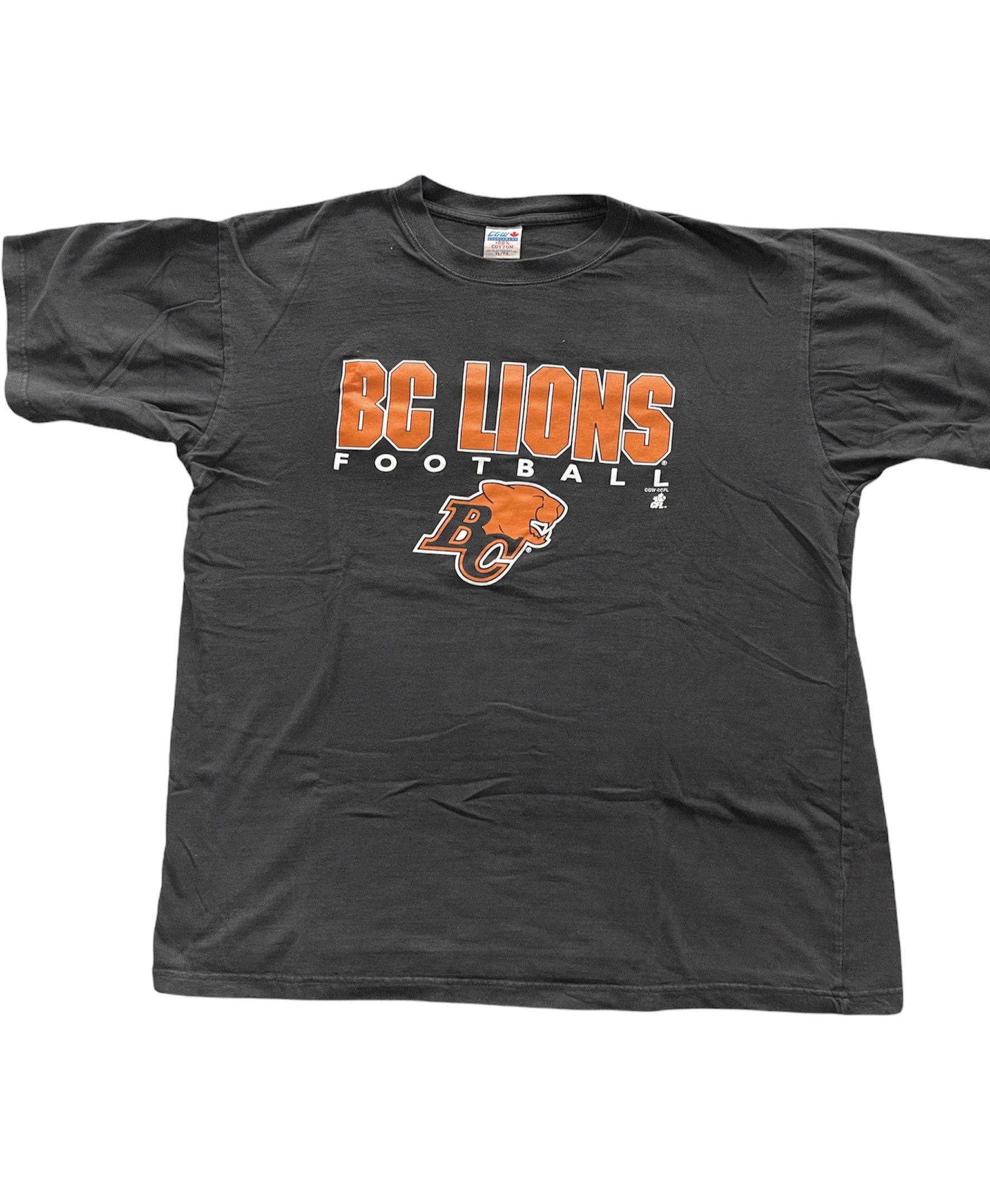 image of Nfl x Vintage Bc Lions Football T-Shirt in Washed Black, Men's (Size XL)