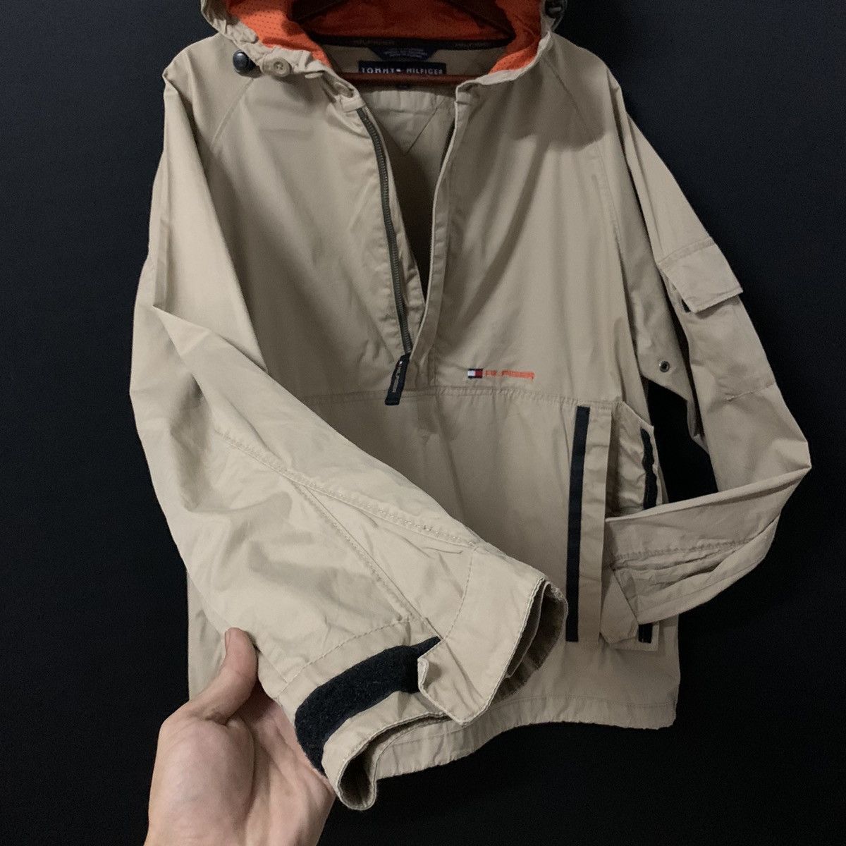 Tommy Hilfiger × Vintage Vintage TH Tommy Hilfinger Quarter Zip Windbreaker Jacket Size US L / EU 52-54 / 3 - 9 Thumbnail