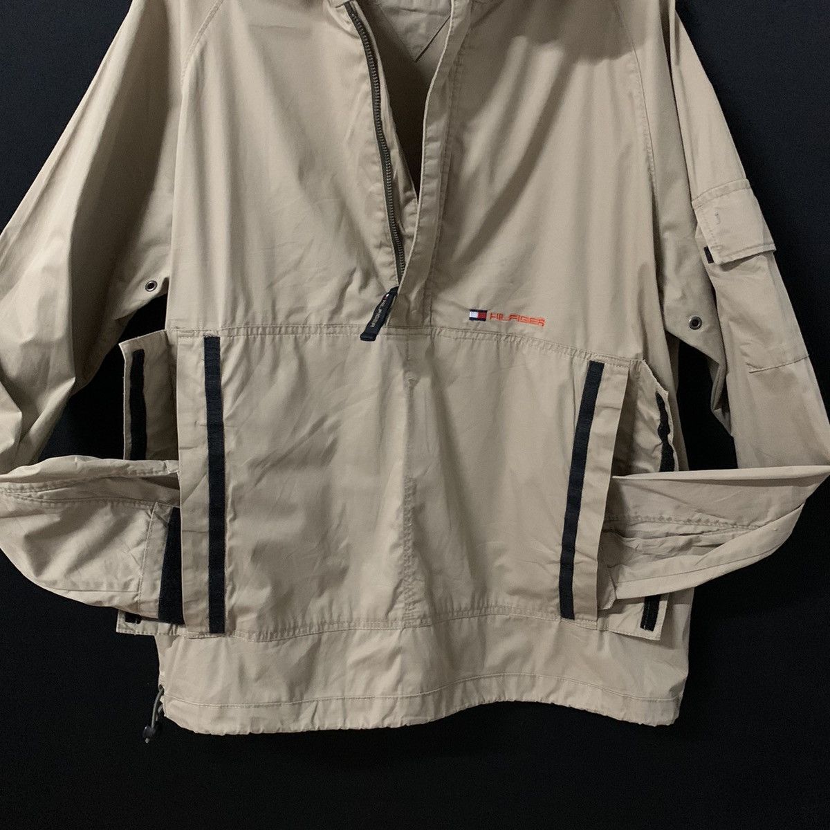 Tommy Hilfiger × Vintage Vintage TH Tommy Hilfinger Quarter Zip Windbreaker Jacket Size US L / EU 52-54 / 3 - 7 Thumbnail