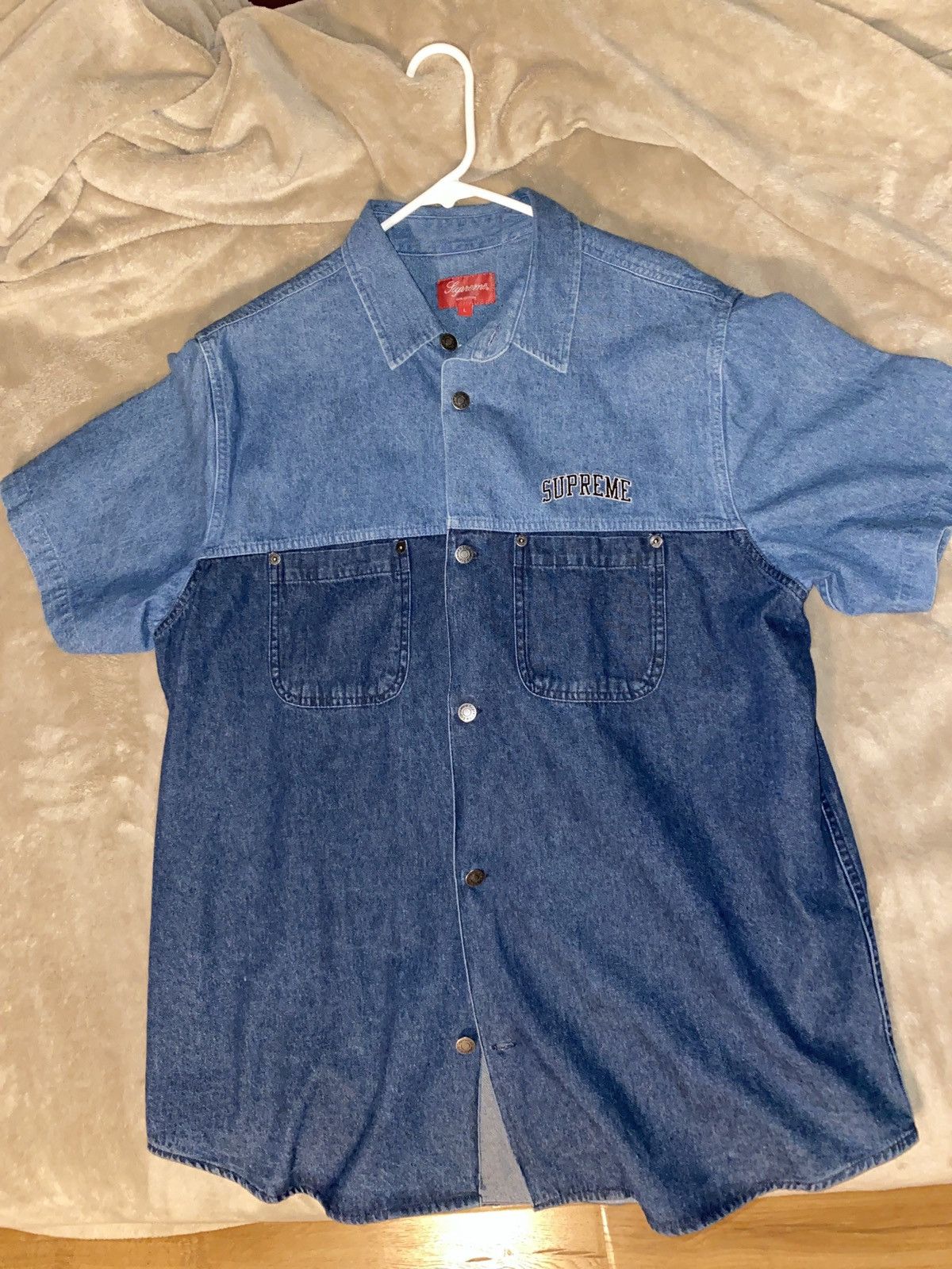 Supreme 2-Tone Denim S/S Shirt | Grailed