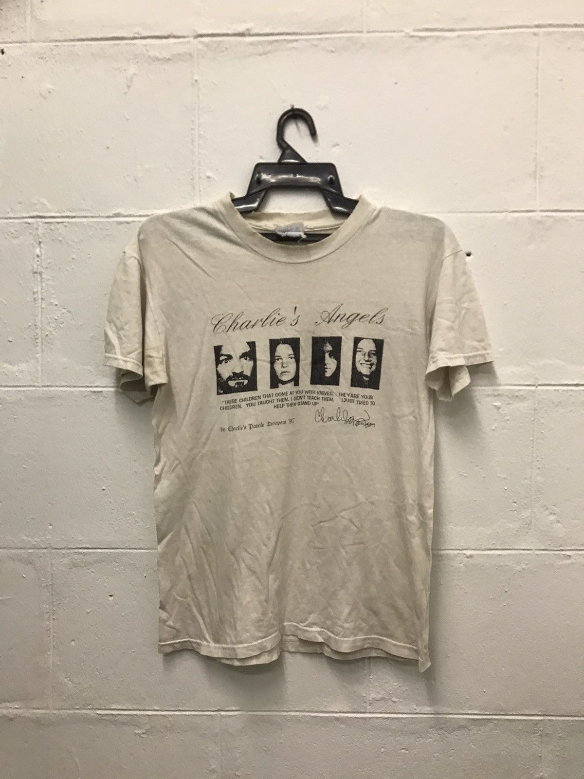 Vintage 1997 Charles Manson x Distress Tshirt x Rare | Grailed