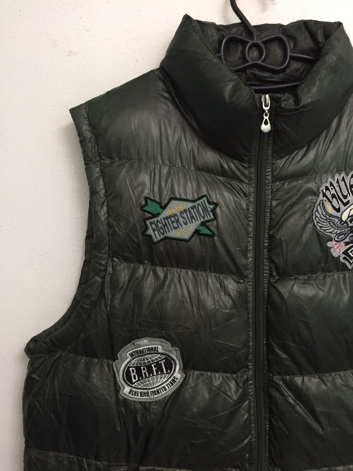 Japanese Brand Blue Rich Vest Puffer With Patches Size US L / EU 52-54 / 3 - 3 Thumbnail
