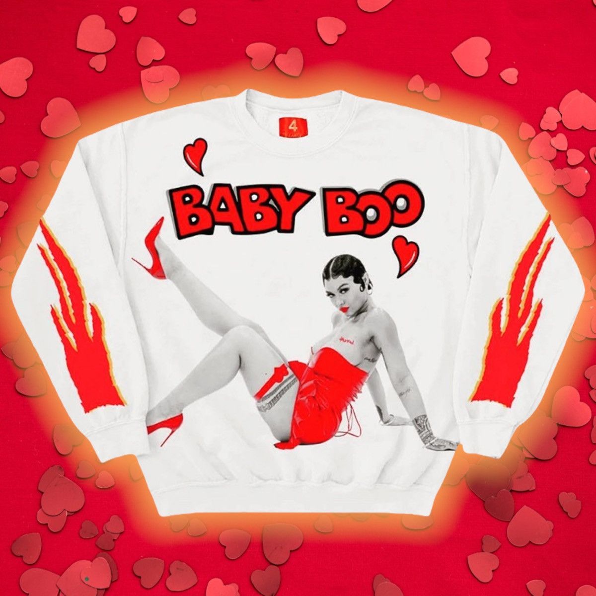 🆕 YG 👐🏾 4HuNNiD INDIA LOVE X BABY BOO 😍CREWNECK