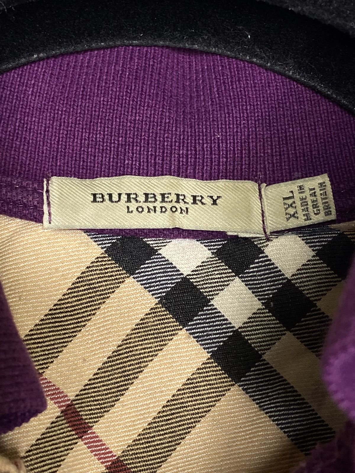 Burberry × Vintage Burberry london purple vintage polo shirt Size US XL / EU 56 / 4 - 3 Thumbnail