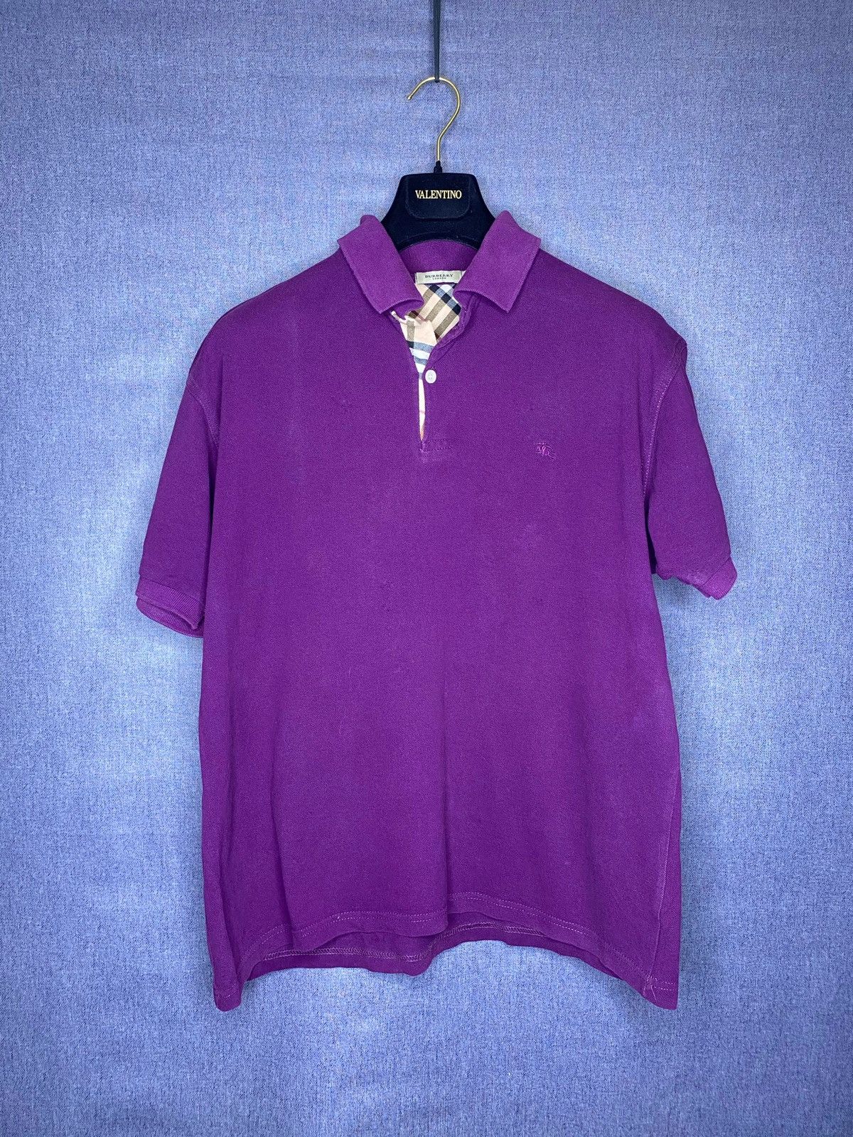 Burberry × Vintage Burberry london purple vintage polo shirt Size US XL / EU 56 / 4 - 1 Thumbnail