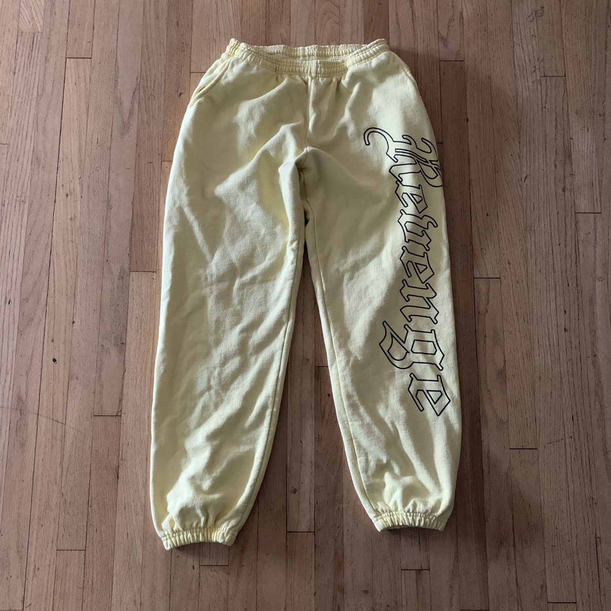 image of Revenge Yellow Sweatpant Outline Logo Size Large, Men's