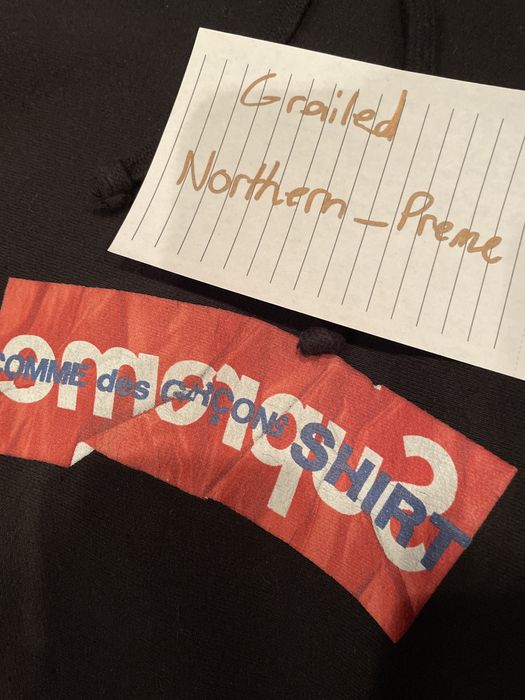 Supreme Supreme x CDG Crumpled Box logo hoodie Grailed