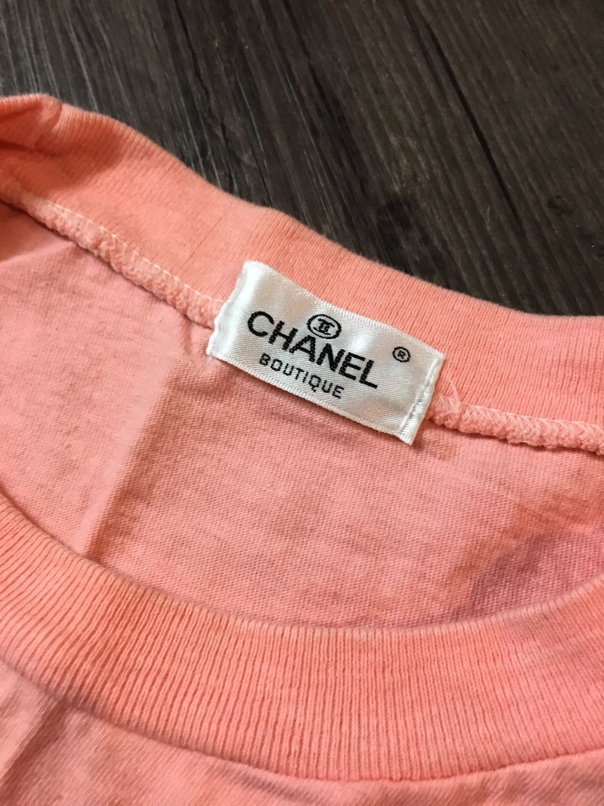 Chanel × Vintage VINTAGE Chanel Paris Logo T Shirt Pink OG