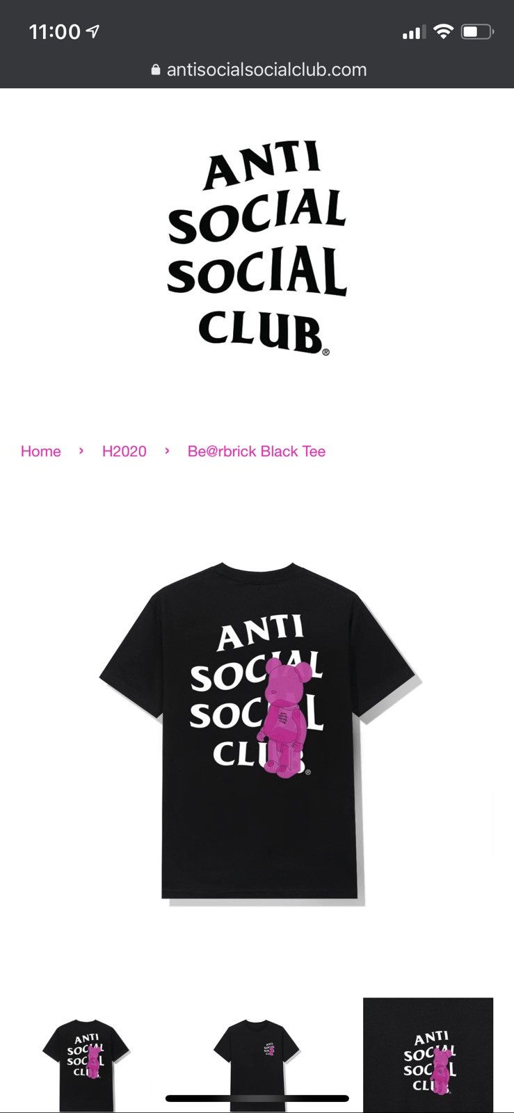 Anti Social Social Club × Hype × Medicom Bearbrick ASSC x BE