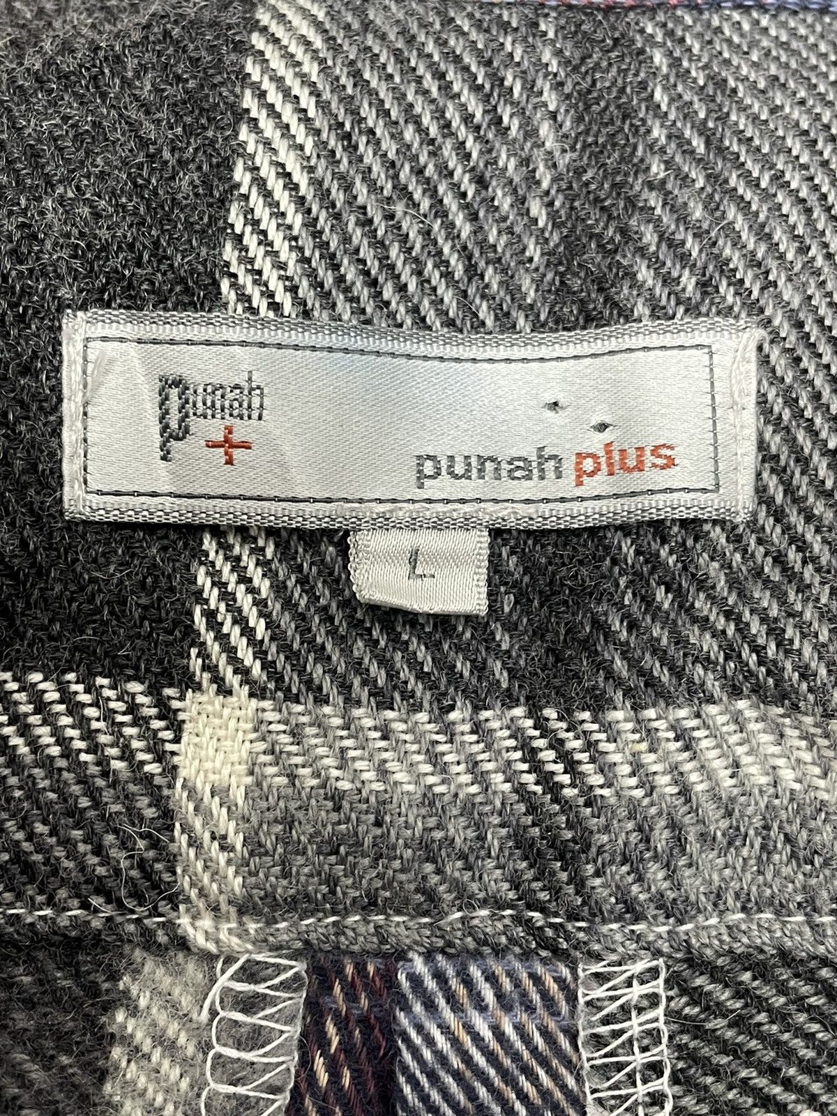 Designer × Japanese Brand × Vintage PUNAH PLUS Patchwork Checkered Button Down Flannel Shirt Size US M / EU 48-50 / 2 - 5 Thumbnail