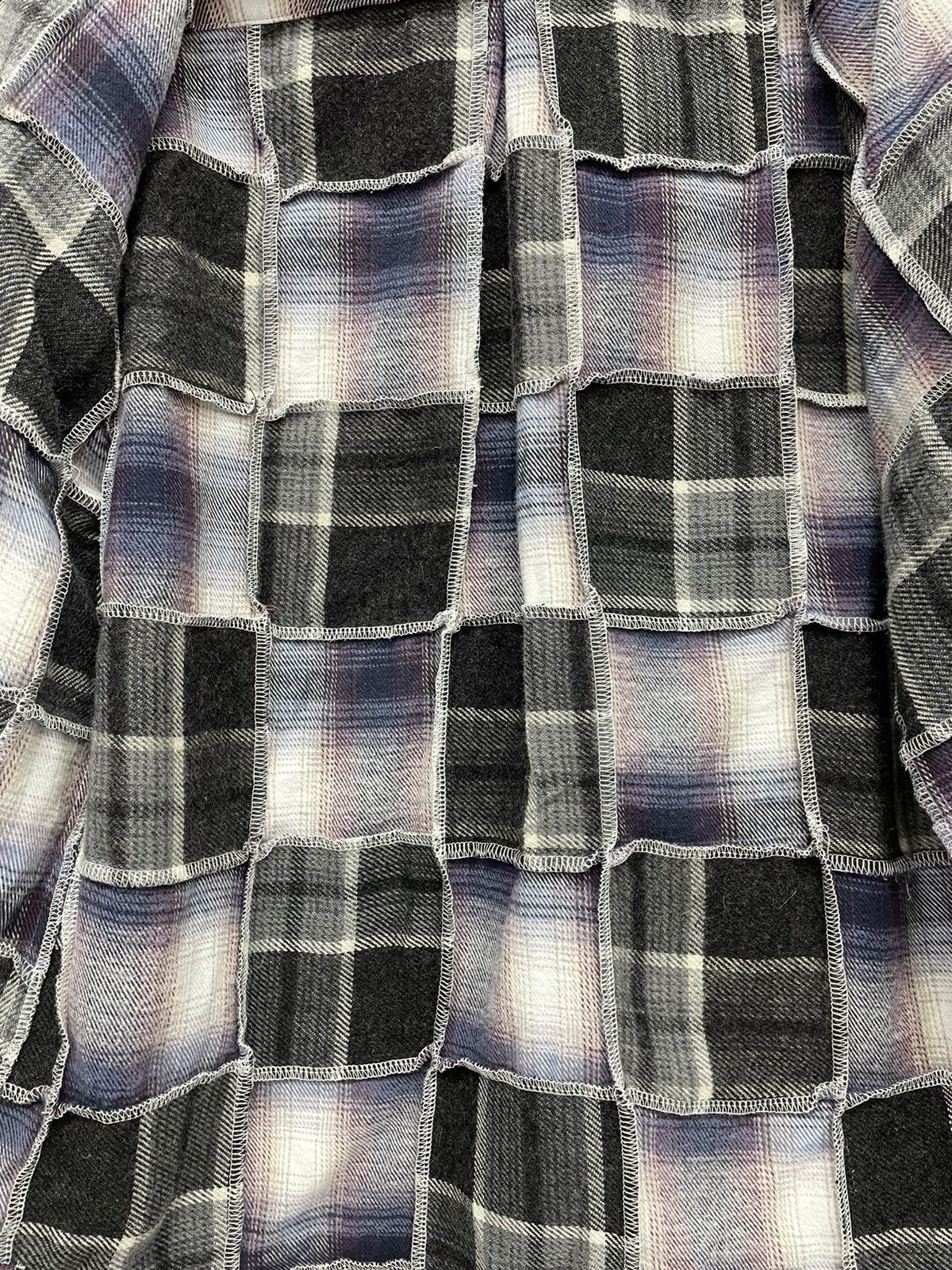 Designer × Japanese Brand × Vintage PUNAH PLUS Patchwork Checkered Button Down Flannel Shirt Size US M / EU 48-50 / 2 - 4 Thumbnail