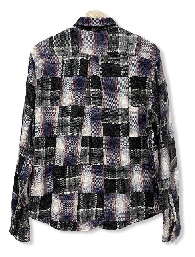 Designer × Japanese Brand × Vintage PUNAH PLUS Patchwork Checkered Button Down Flannel Shirt Size US M / EU 48-50 / 2 - 3 Thumbnail
