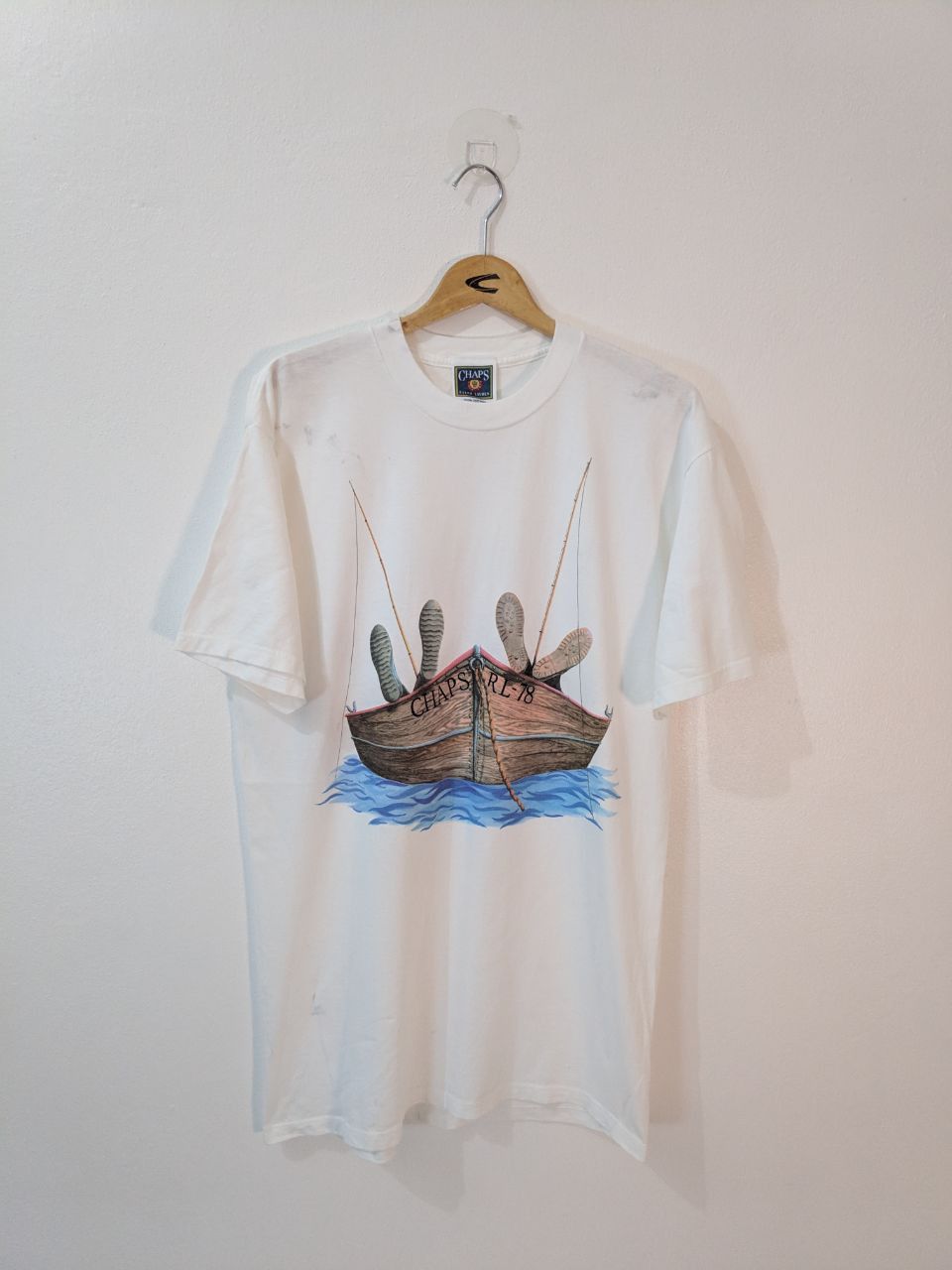 Vintage Vintage 90's Chaps Ralph Lauren Mirror Print Tee | Grailed