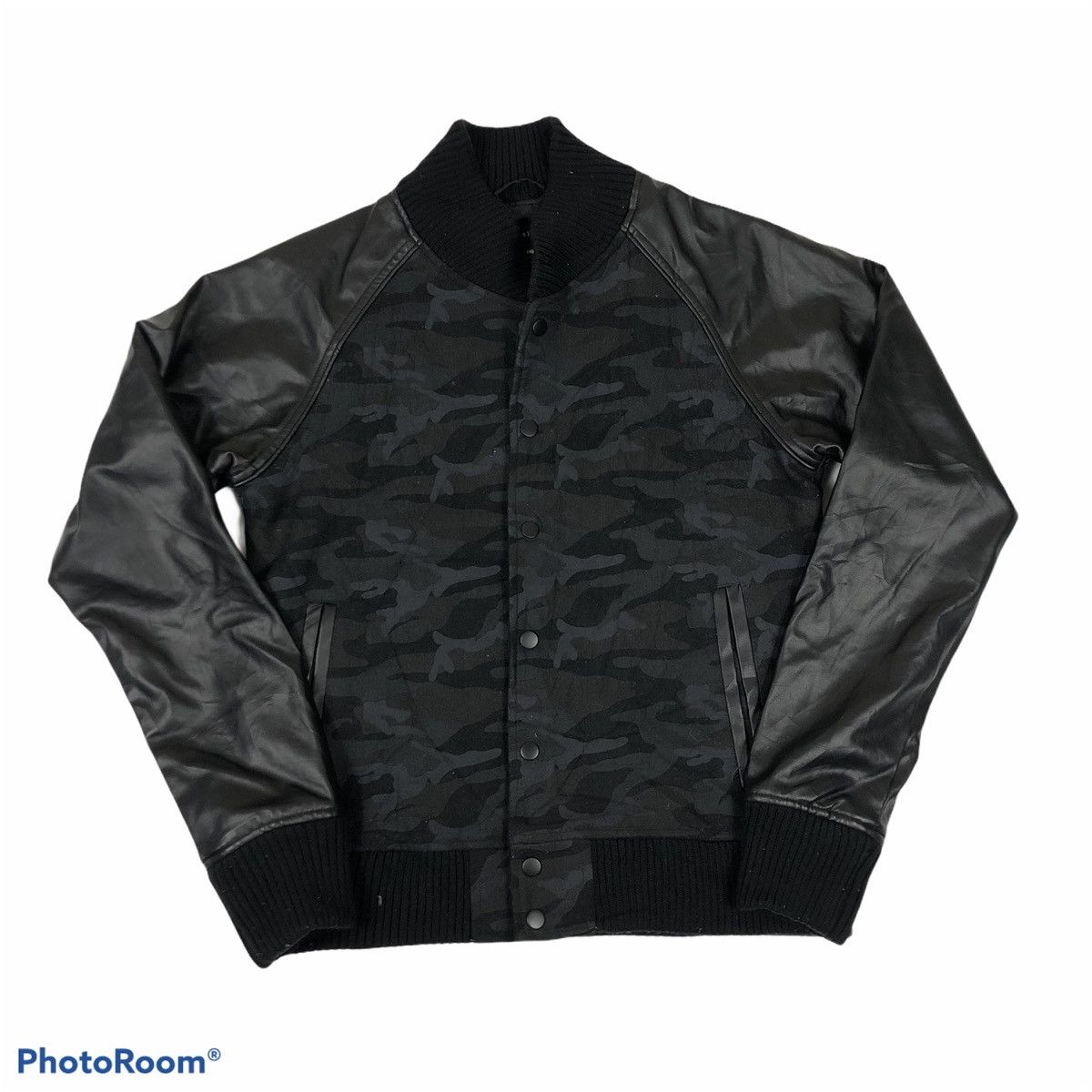 Japanese Brand roshell camo varsity jacket vintage 90's large size ...