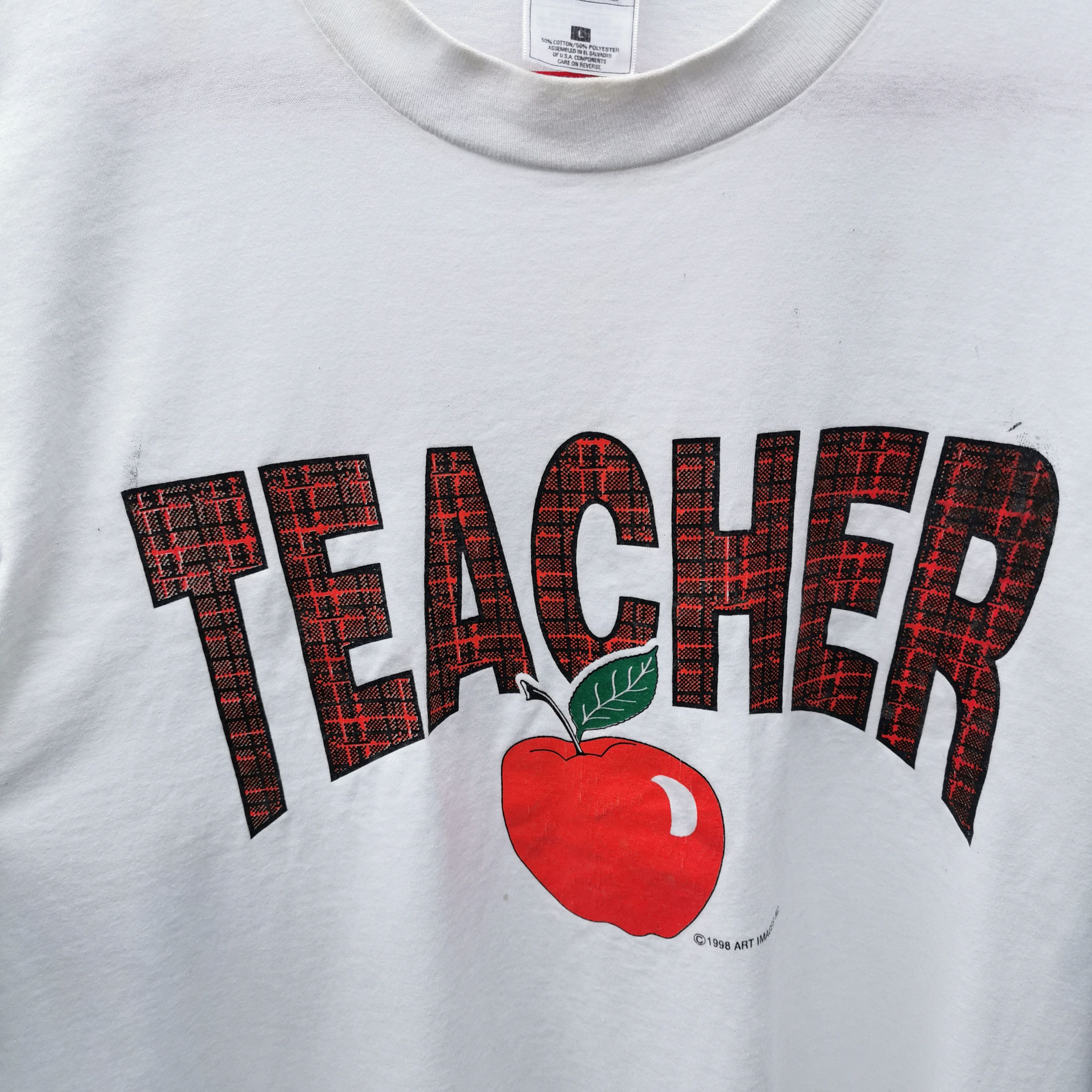 Fruit Of The Loom Vintage apple ART 1998 single stich Size US L / EU 52-54 / 3 - 3 Thumbnail