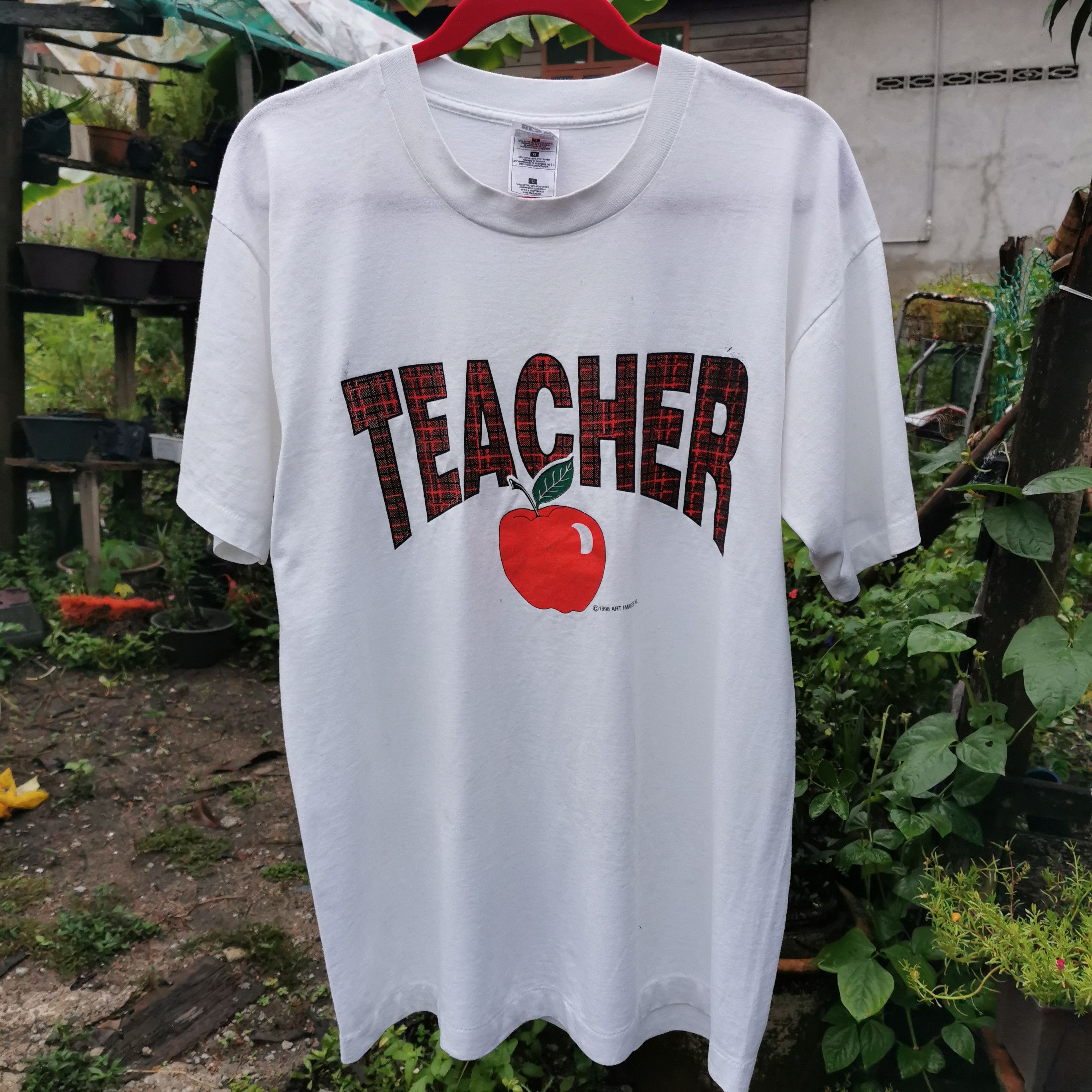 Fruit Of The Loom Vintage apple ART 1998 single stich Size US L / EU 52-54 / 3 - 1 Thumbnail