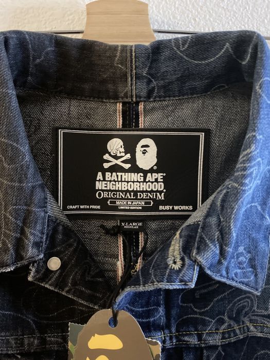 Bape Savage Stockman Black Indigo Denim Jacket | Grailed