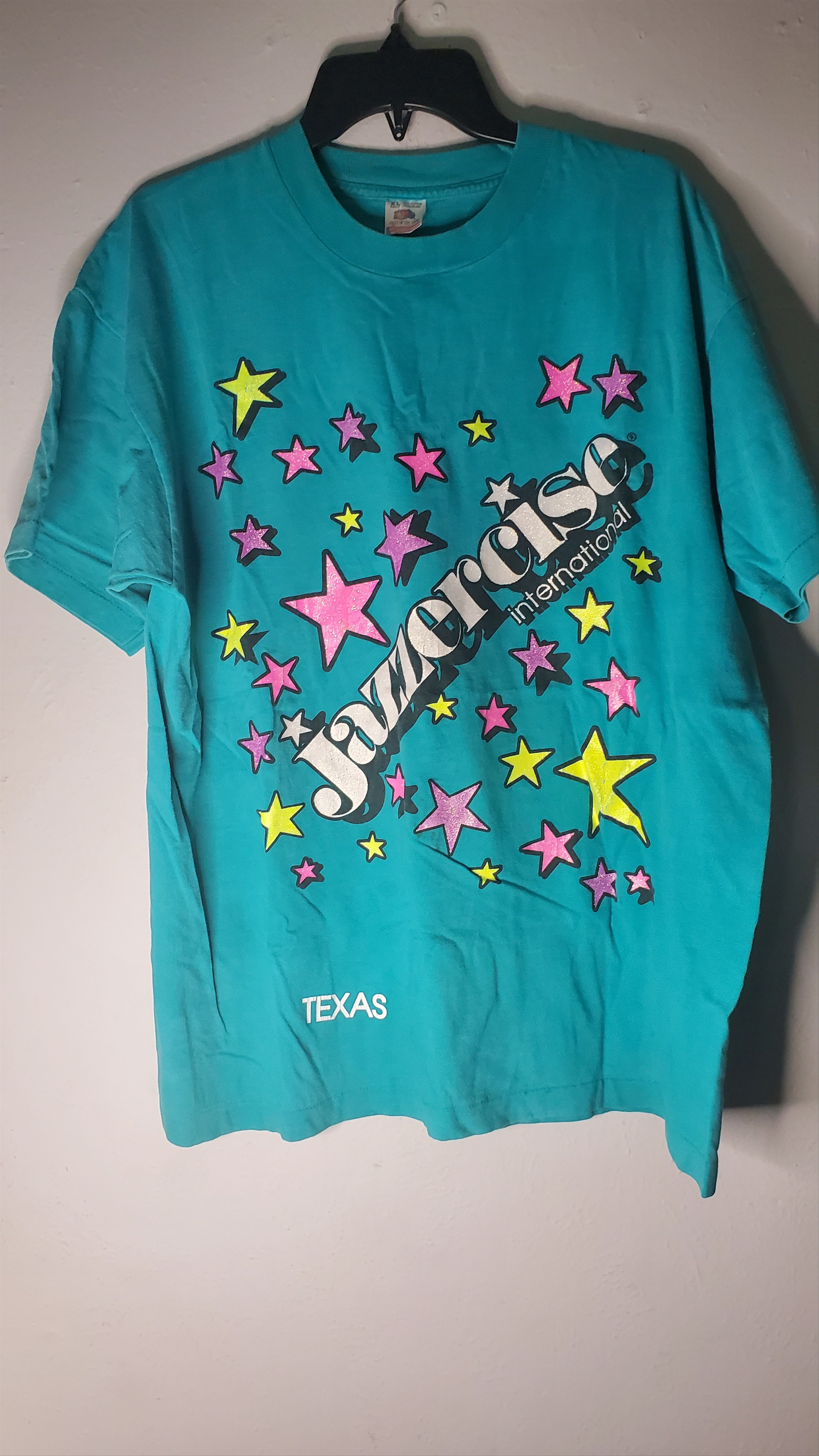 Vintage Vtg 90s Jazzercise International Dance Stars TX Blue Tee Grailed