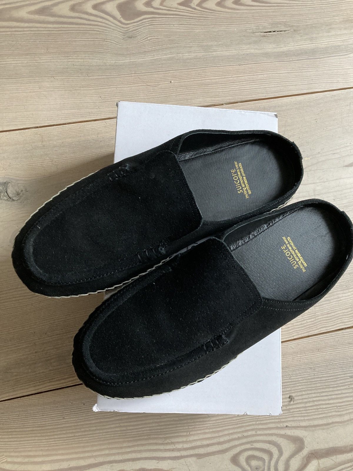 image of Suicoke Ronin-S Slip-Ons Black Suede Vibram Shoes, Men's (Size 11)