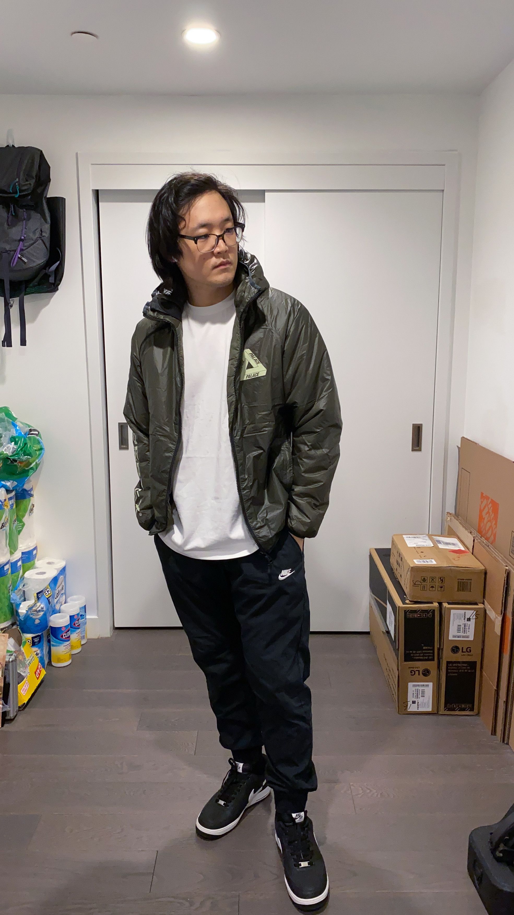 PALACE PALLISTIC JACKET OLIVE L ナイロン