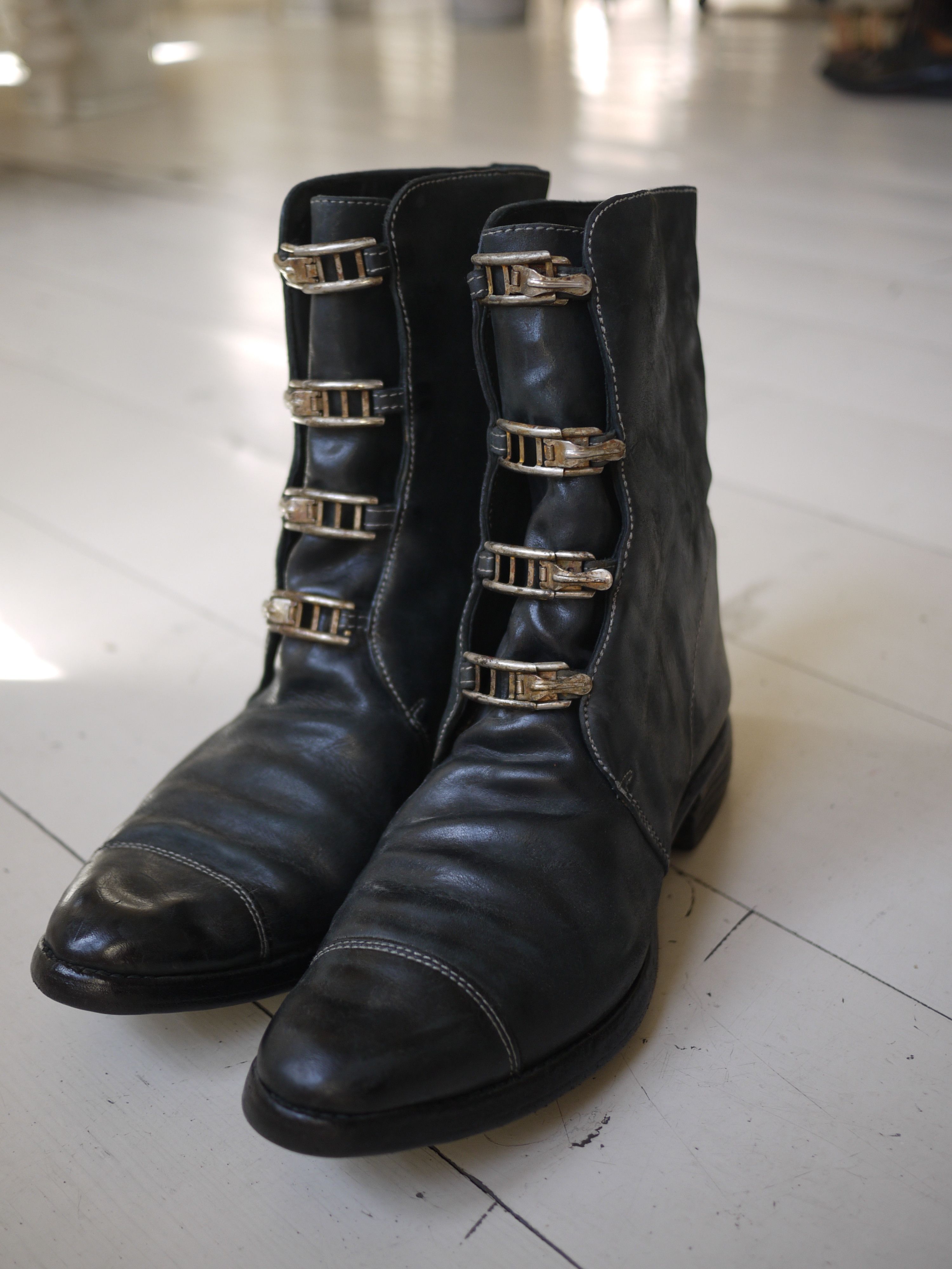 Carol Christian Poell Black buckle boots | Grailed