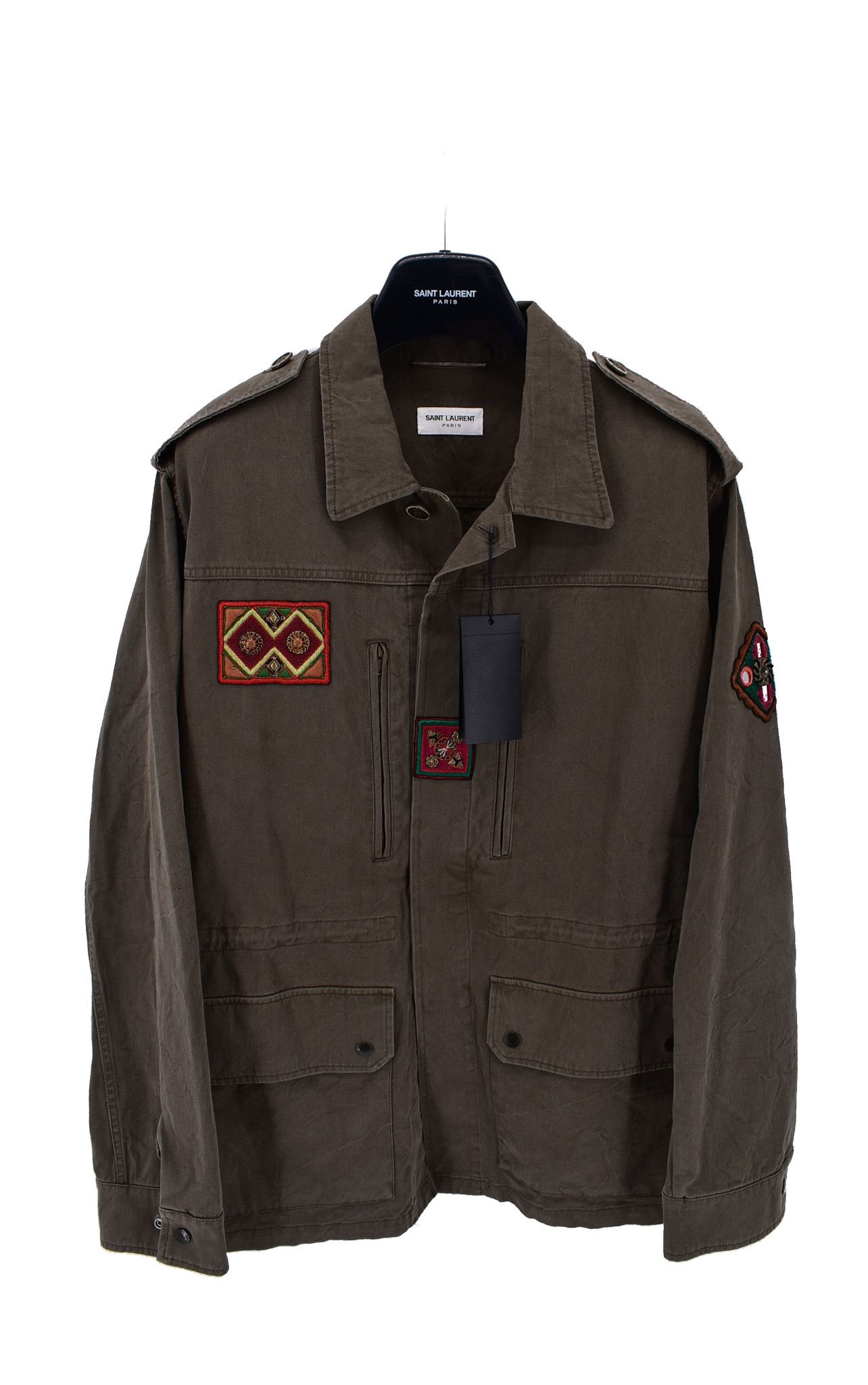 Saint Laurent Camo Khaki Paraka Patch Jacket