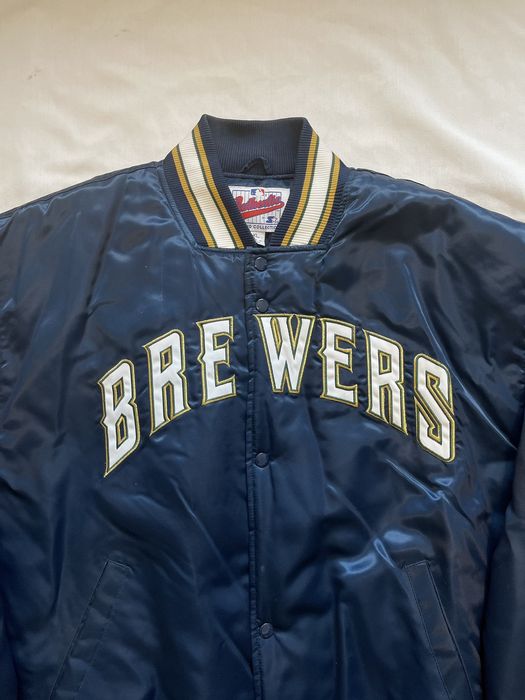 Vintage VINTAGE STARTER MLB MILWAUKEE BREWERS PUFFER VARSITY JACKET ...