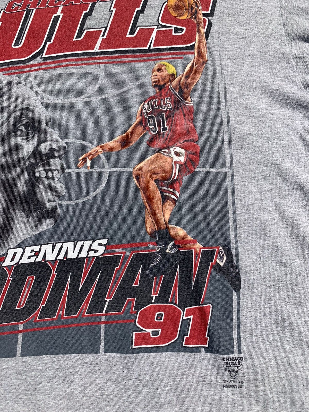 NBA × Rap Tees × Vintage Rare Vintage Chicago Bulls Dennis Rodman Tee Size US XL / EU 56 / 4 - 4 Thumbnail