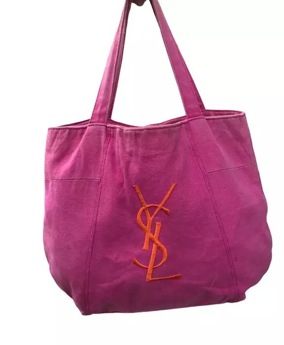 Best Offer - YSL Tote Bag Pink Colour Embroidery Big Logo
