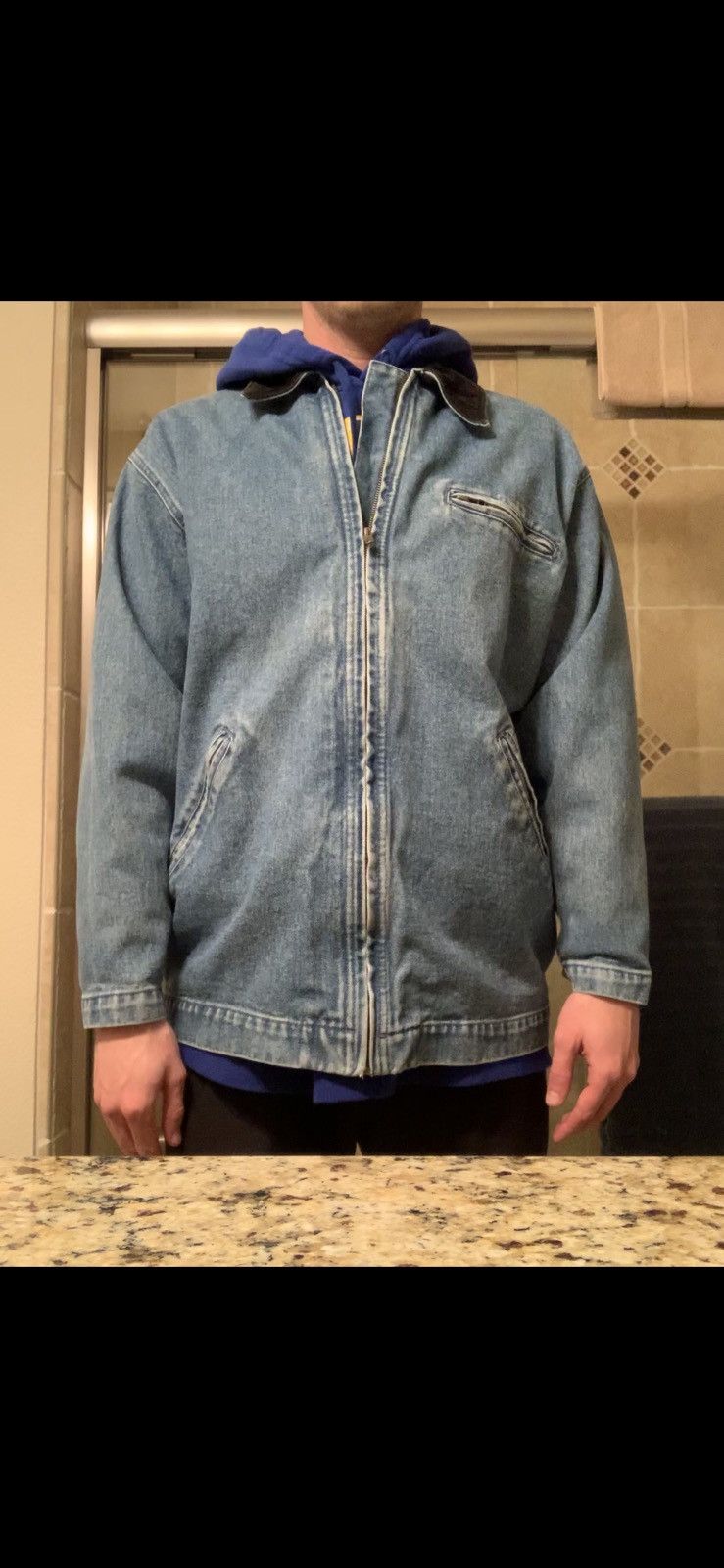 Vintage Zip Denim Jacket Size US L / EU 52-54 / 3 - 5 Thumbnail