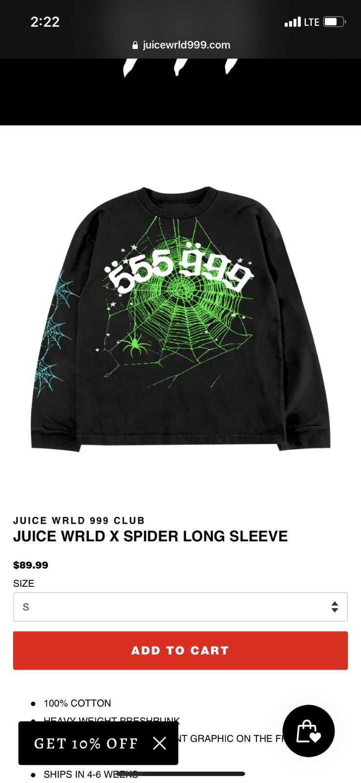 Spider Worldwide Juice wrld x Sp5der long sleeve Grailed