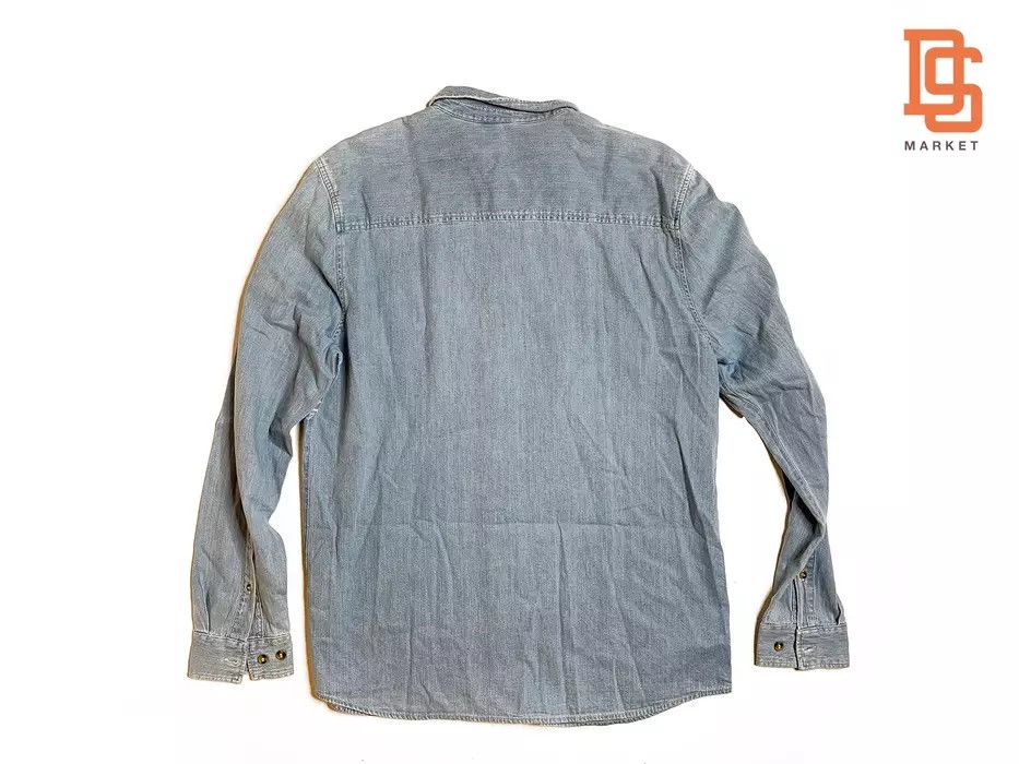 H&M H&M LONG SLEEVE STRIPED DENIM CHAMBRAY SHIRT LARGE BLUE Size US L / EU 52-54 / 3 - 4 Thumbnail
