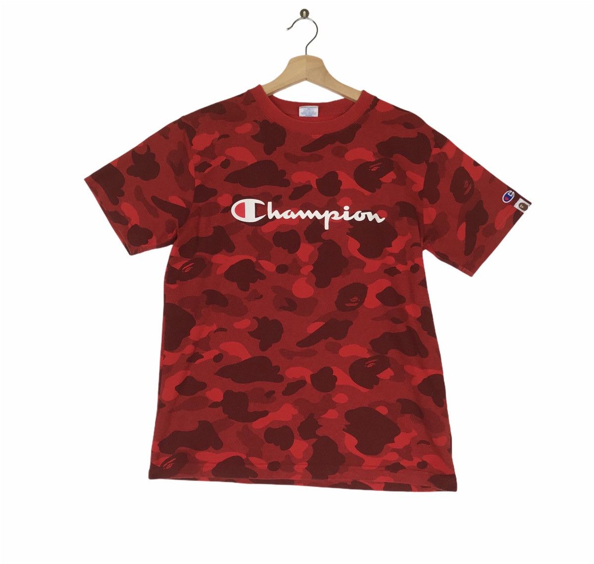 Bape Champion BATHING APE X CHAMPION CAMO Grailed